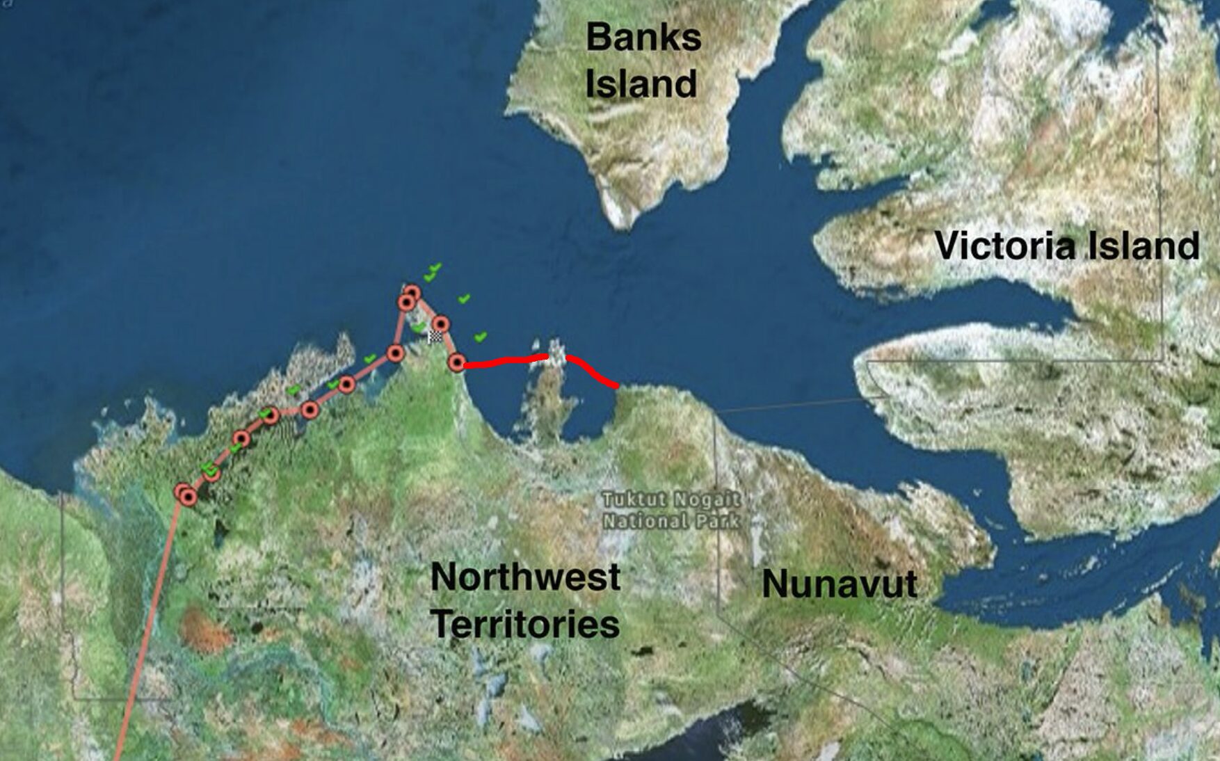 map of the pair's route so far.